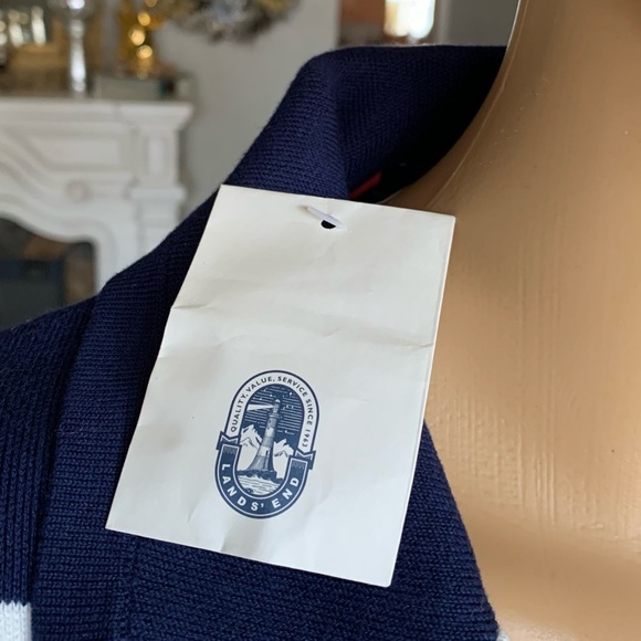 LANDSEND Wm 3Q Sleeve Sweater Jacket Supima Cotton/Fine Gauge/Double Breasted - Picture 6 of 9